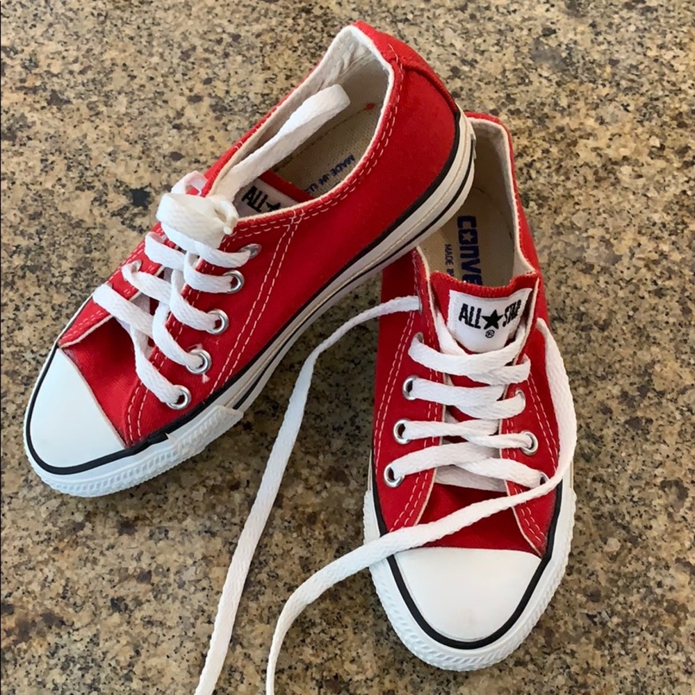 Kid’s Red Converse Low Top, size 12 M